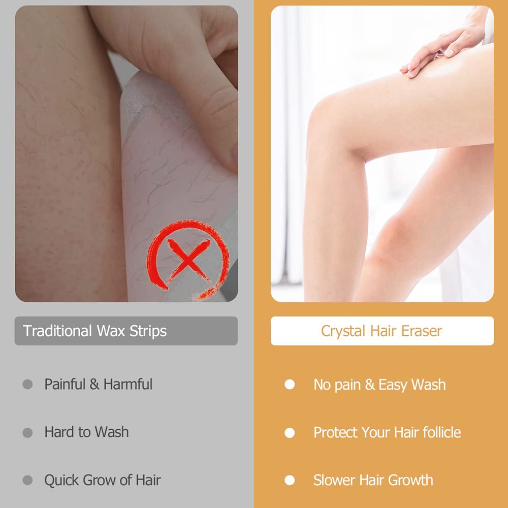 Crystal hair remover comparison illustration