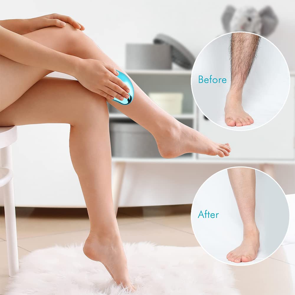 Crystal hair remover shown on a leg