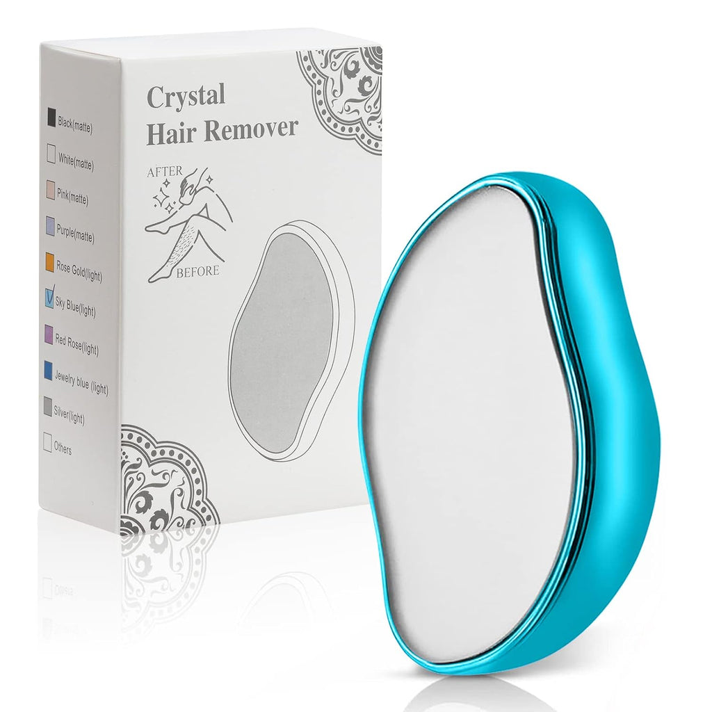 Blue crystal hair remover with packaging