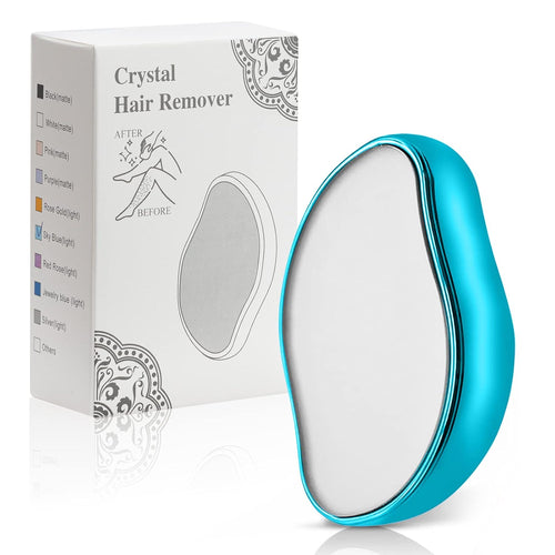 Blue crystal hair remover with packaging