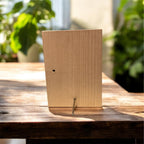 Back of wooden photo frame with support stand